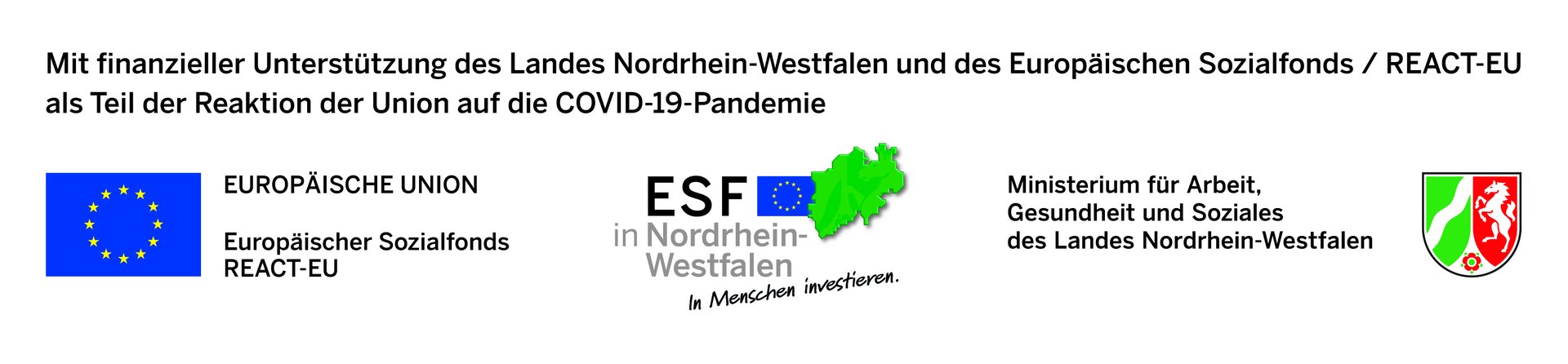 Mit finanzeller Unterstützung des Landes NRW-Europäischer Sozialfonds REACT-EU